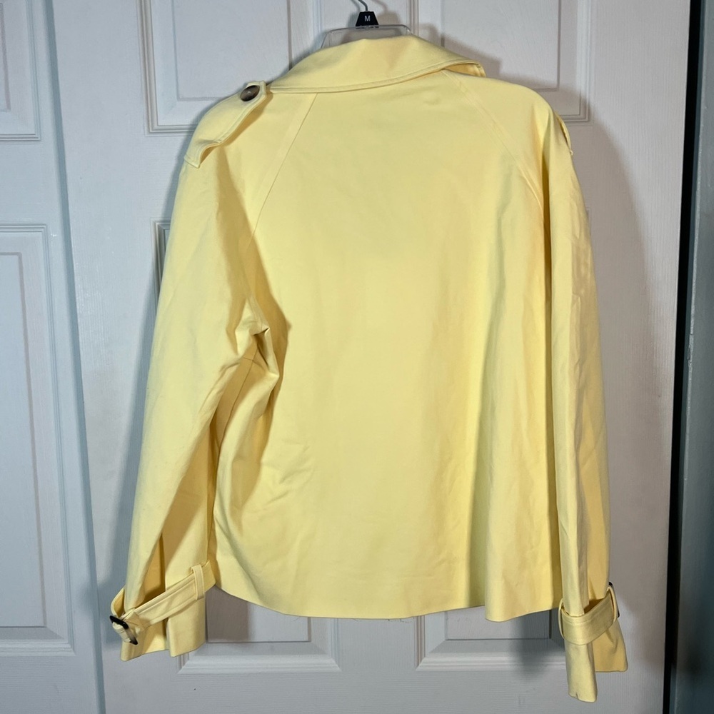 41 Hawthorn ❤️ Yellow Double-Breasted Cropped Trench Coat Jacket Stitch Fix - Picture 2 of 3